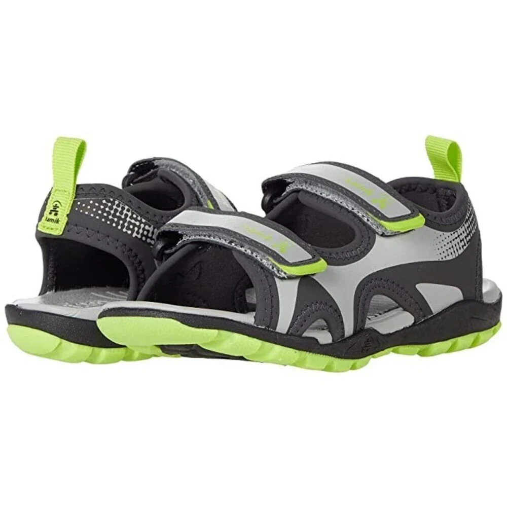 Kamik Seafront HK4256 Youth US 3 Strappy Gray Adjustable Strap Sandals JOBB1973